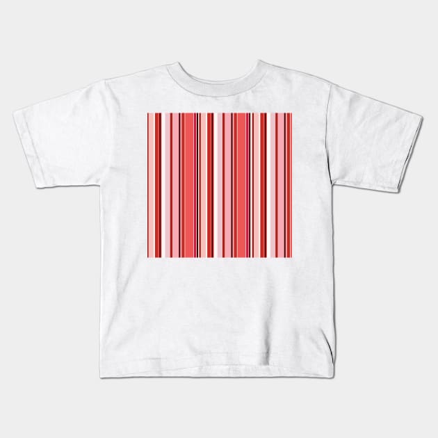 Vertical lines in red color harmony Kids T-Shirt by SamridhiVerma18